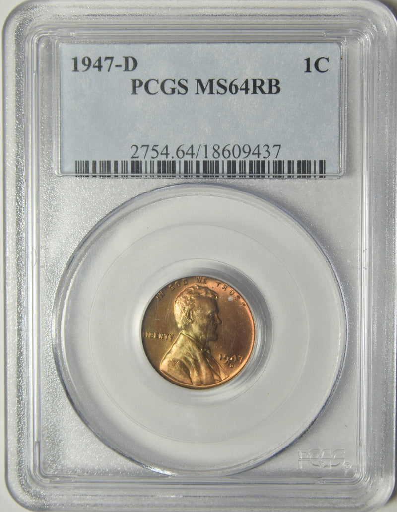 1947-D Lincoln Cent . . . . PCGS MS-64 RB