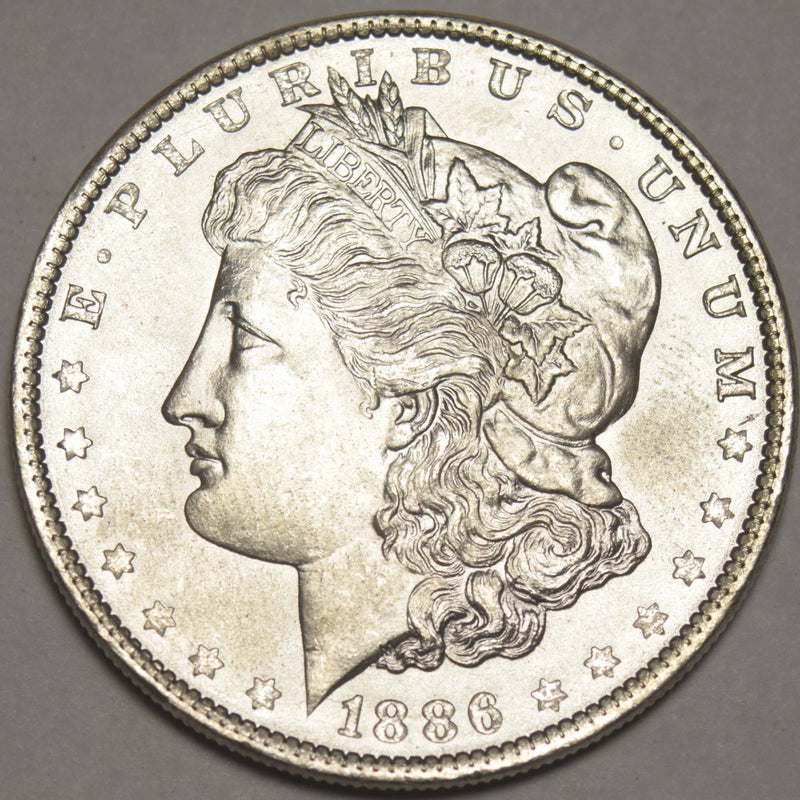 1886 Morgan Dollar . . . . Gem BU reverse Toning
