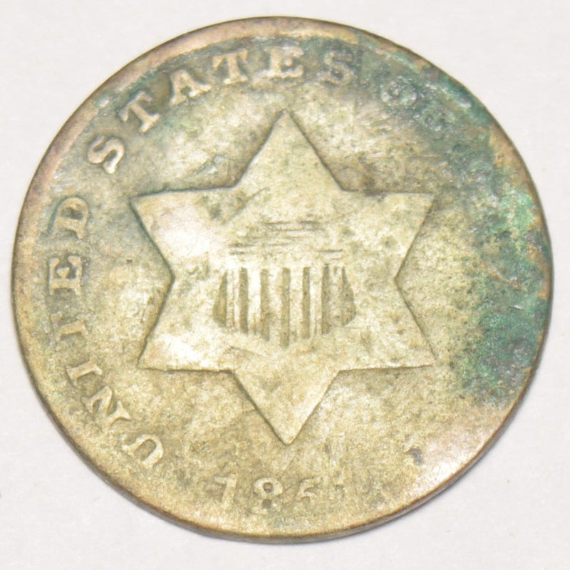 1851 Silver Three Cent Piece . . . . VG bent