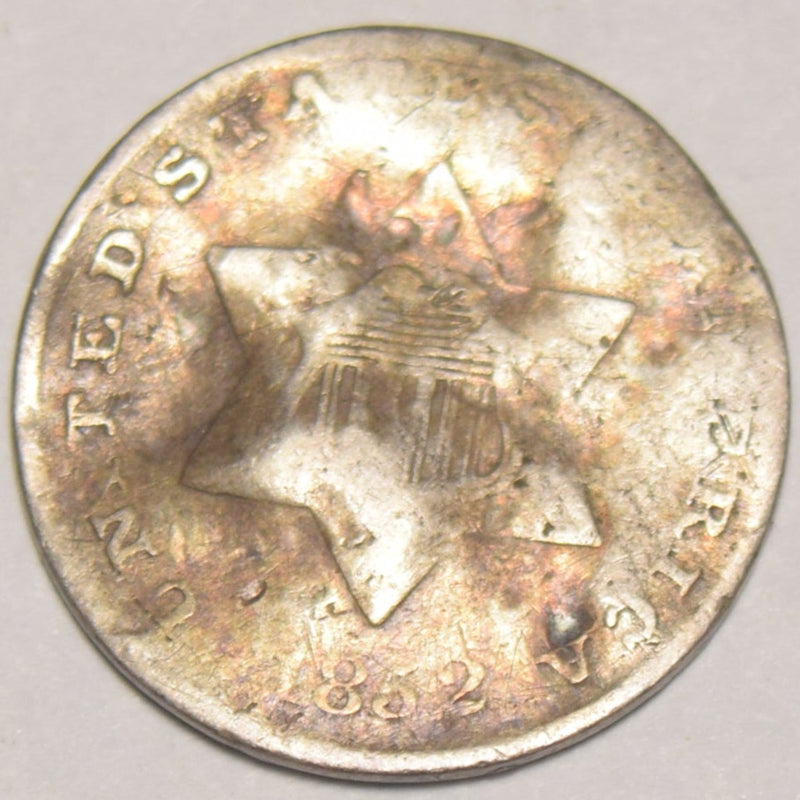 1852 Silver Three Cent Piece . . . . Good bent
