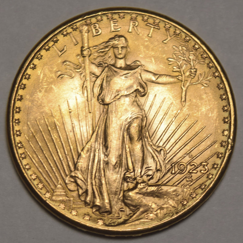 1923-D $20.00 St. Gaudens Gold . . . . Choice BU+
