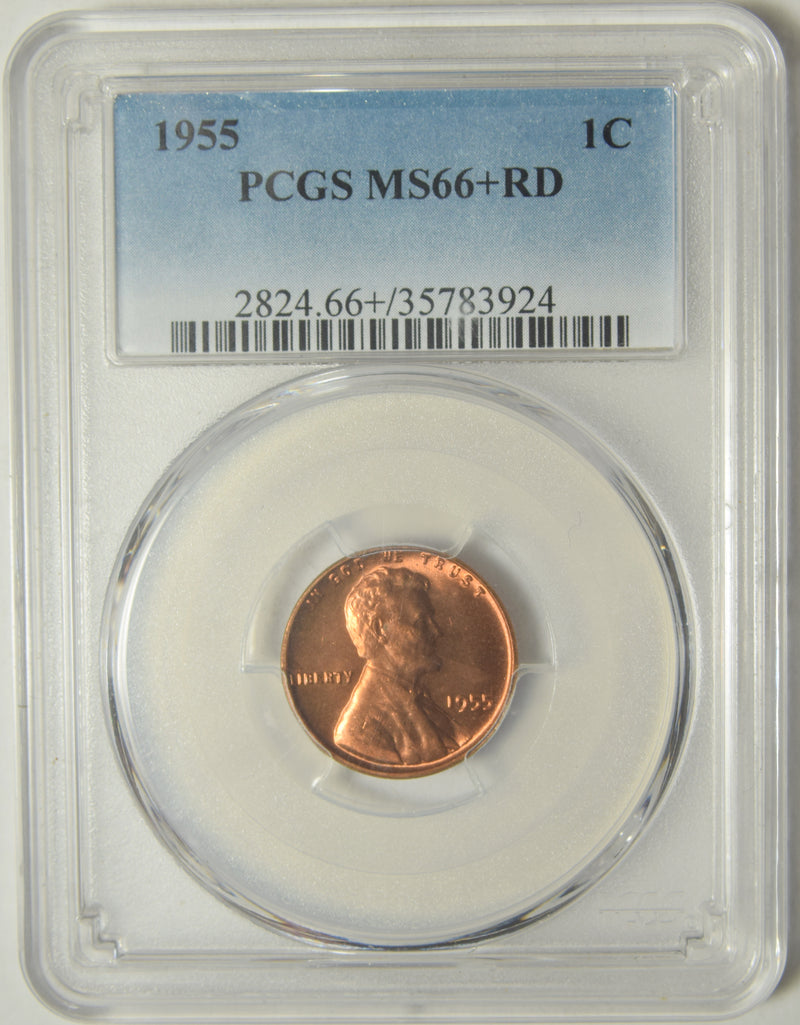 1955 Lincoln Cent . . . . PCGS MS-66+ RD