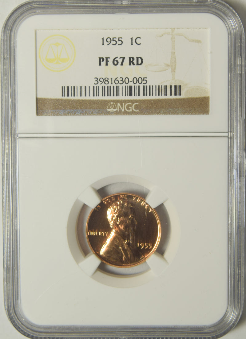1955 Lincoln Cent . . . . NGC PF-67 RD