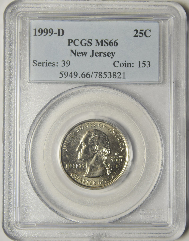 1999-D New Jersey State Quarter  . . . . PCGS MS-66