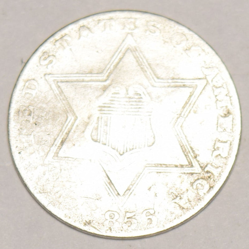 1856 Silver Three Cent Piece . . . . Fine