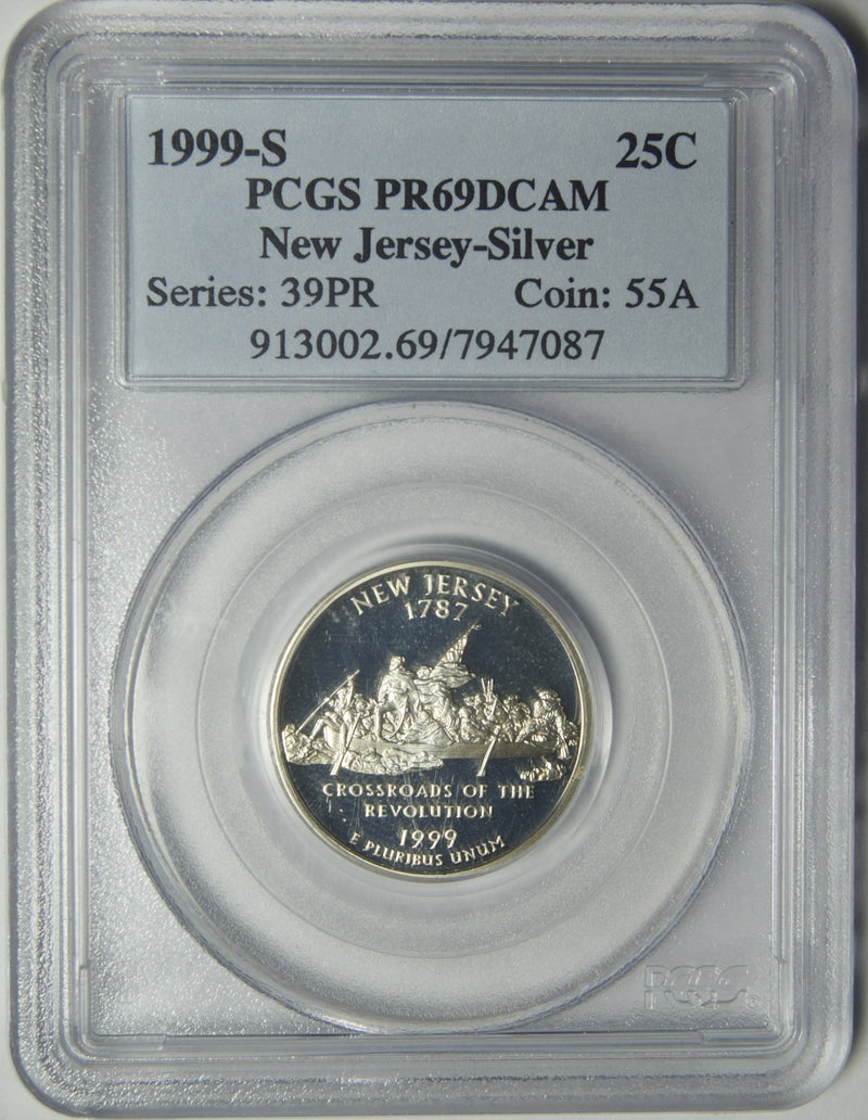 1999-S New Jersey Silver State Quarter . . . . PCGS PR-69 DCAM