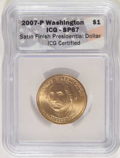 2007-P Washington Presidential Dollar . . . . ICG SP-67 Satin Finish