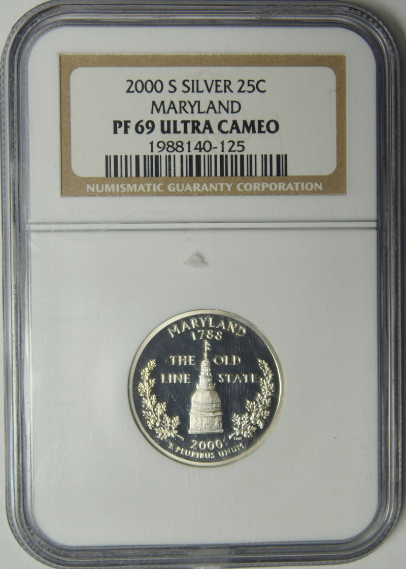 2000-S Maryland State Silver Quarter . . . . NGC PF-69 Ultra Cameo