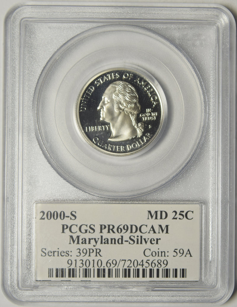 2000-S Maryland Silver State Quarter . . . . PCGS PR-69 DCAM