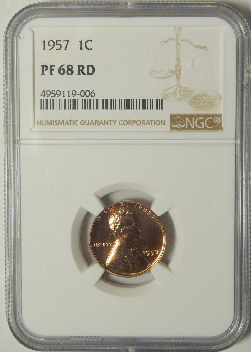 1957 Lincoln Cent . . . . NGC PF-68 RD