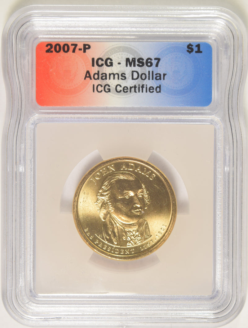 2007-P Adams Presidential Dollar . . . . ICG MS-67