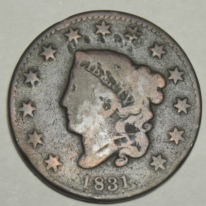 1831 Coronet Head Large Cent . . . . VG reverse hits
