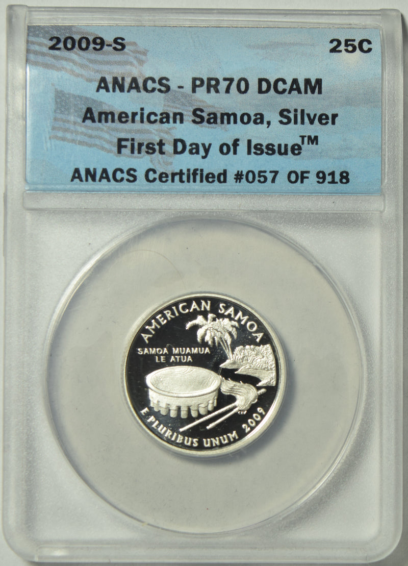 2009-S American Samoa Quarter . . . . ANACS PR-70 DCAM Silver First Day of Issue