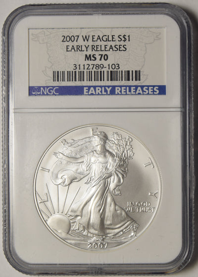 2007-W Burnished Silver Eagle . . . . NGC MS-70 Early Releases