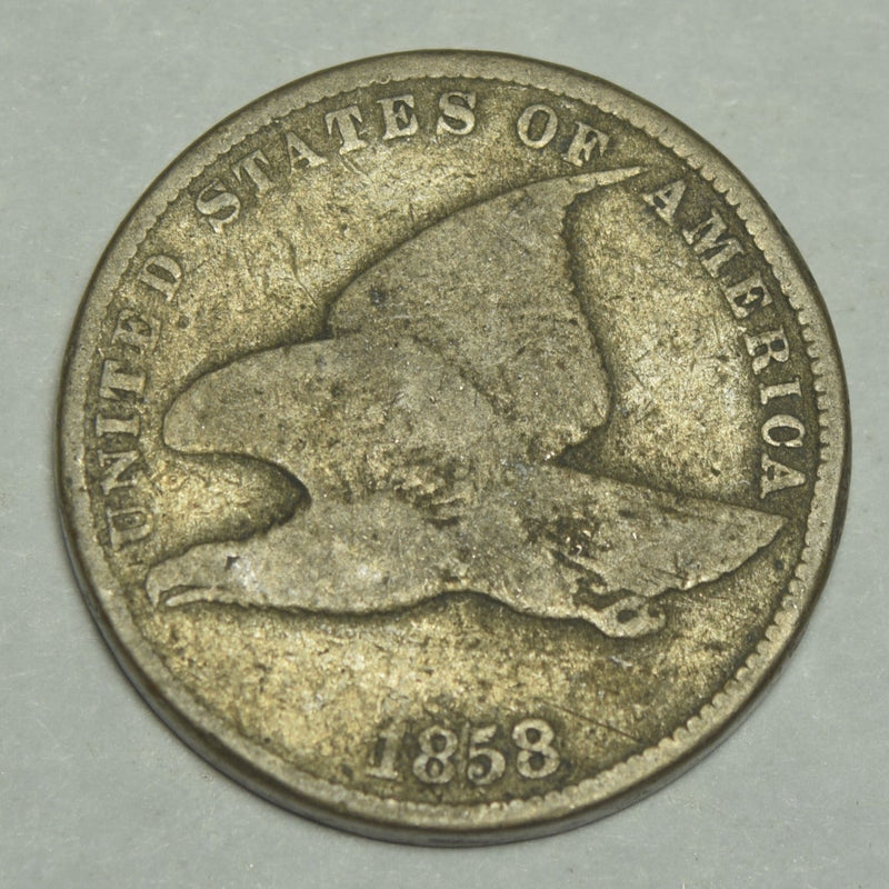 1858 Small Letters Flying Eagle Cent . . . . Very Good