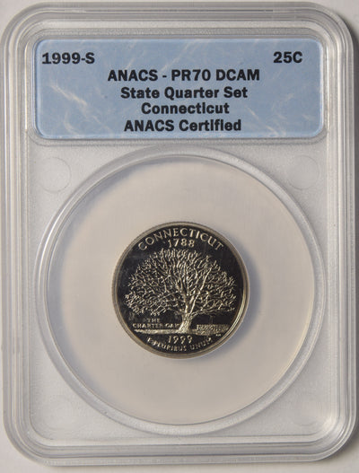 1999-S Connecticut State Quarter . . . . ANACS PR-70 DCAM