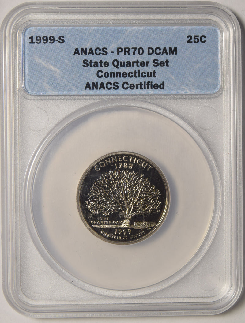 1999-S Connecticut State Quarter . . . . ANACS PR-70 DCAM