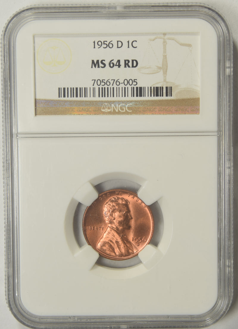 1956-D Lincoln Cent . . . . NGC MS-64 RD