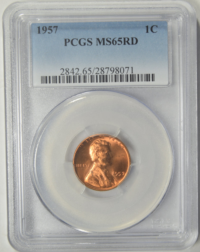 1957 Lincoln Cent . . . . PCGS MS-65 RD