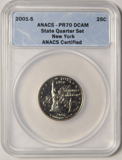 2001-S New York State Quarter . . . . ANACS PR-70 DCAM