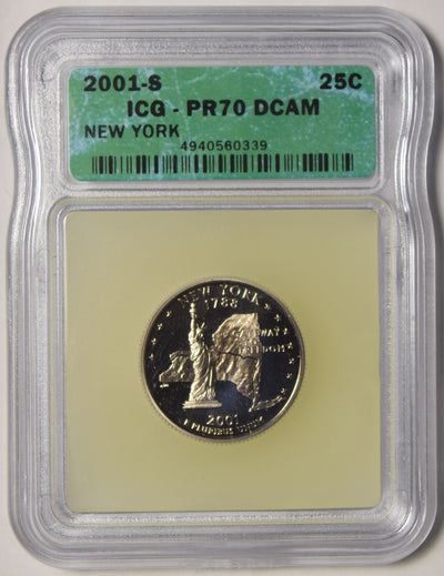 2001-S New York State Quarter . . . . ICG PR-70 DCAM