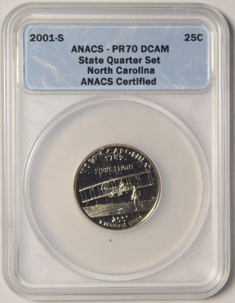 2001-S North Carolina State Quarter . . . . ANACS PR-70 DCAM