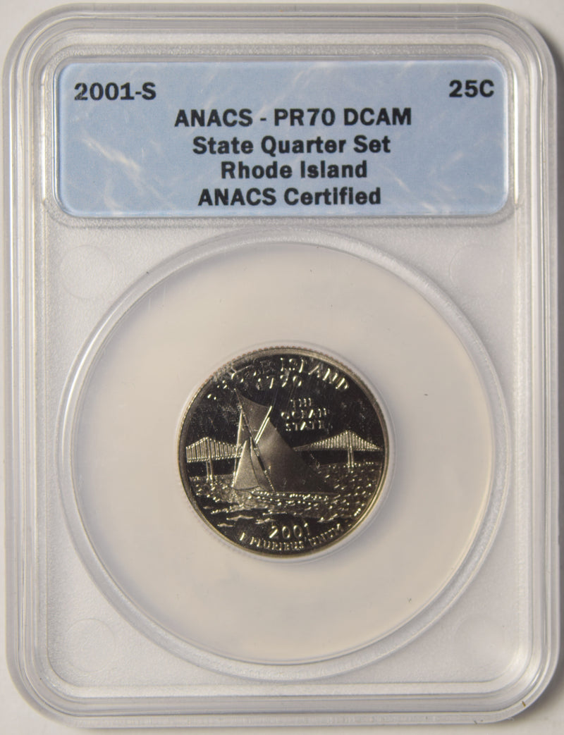 2001-S Rhode Island State Quarter . . . . ANACS PR-70 DCAM