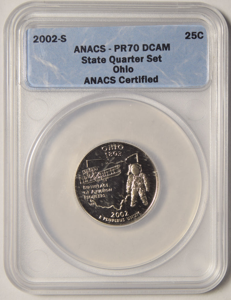 2002-S Ohio State Quarter . . . . ANACS PR-70 DCAM