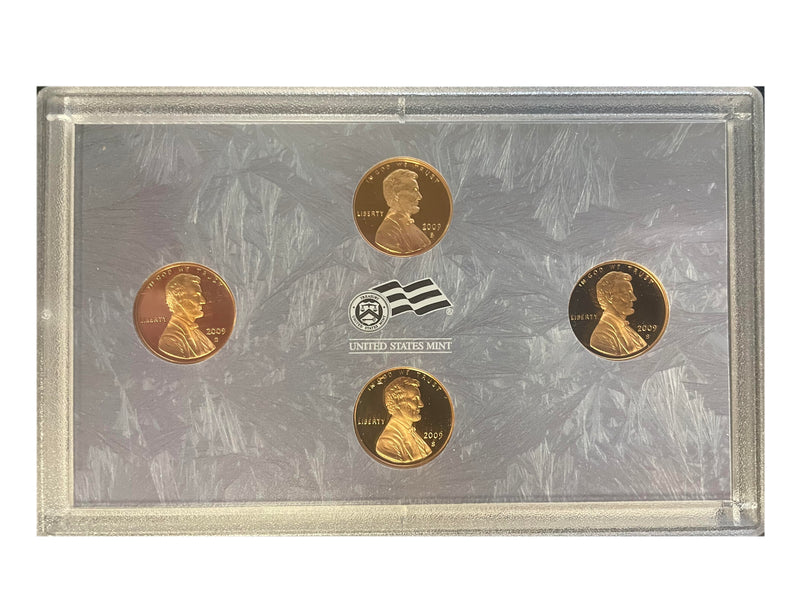 2009-S 4-coin Bicentennial Lincoln Cent Set in U.S. Mint case . . . . Superb Brilliant Proof
