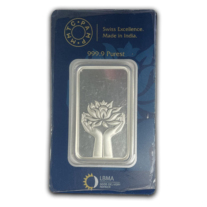 PAMP-MMTC Lotus 31.1 Grams Silver Bar . . . . 999.9 Pure Silver