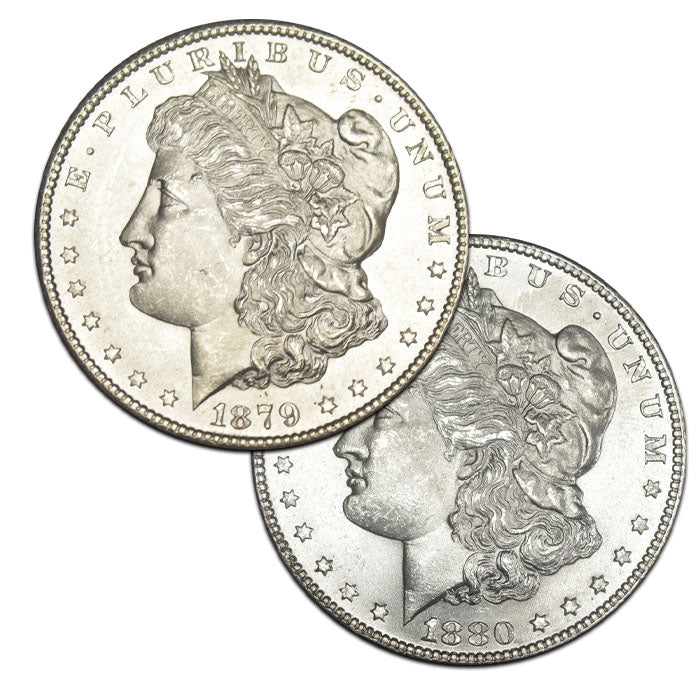 1879-S and 1880-S Morgan Dollar Pair . . . . Gem Brilliant Uncirculated