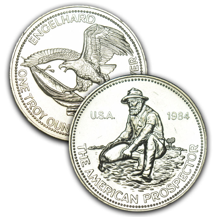 Engelhard 1980s Prospector Silver Coin . . . . 1 oz Silver