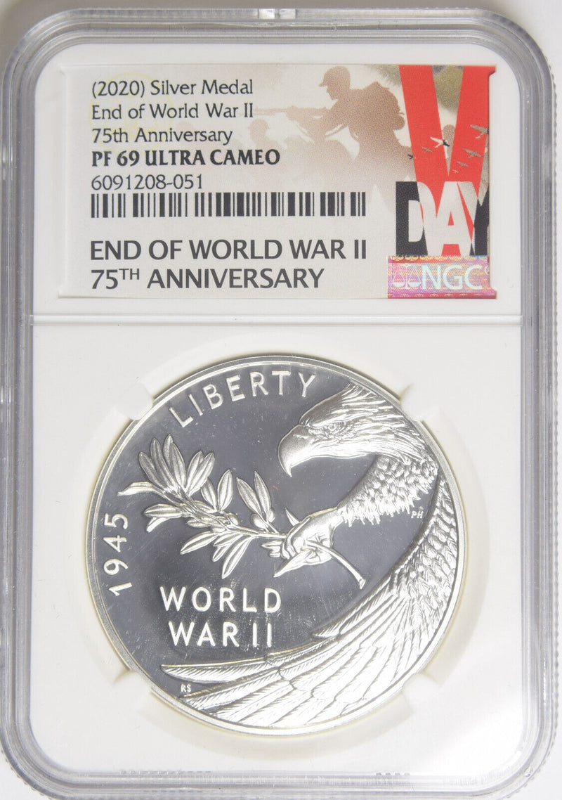 (2020) 75th Anniveresary End of World War II Silver Medal . . . . NGC PR-69 Ultra Cameo