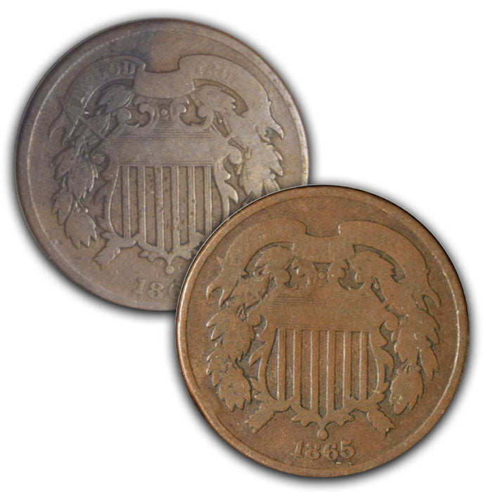 Two Different Two Cent Pieces . . . . Good, Our Choice of Dates