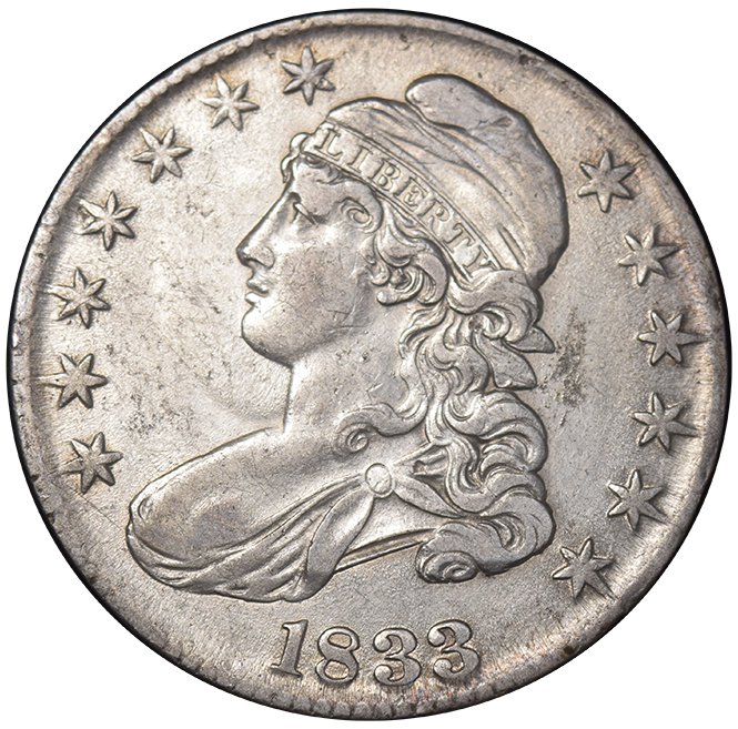 1833 Bust Half . . . . Choice About Uncirculated