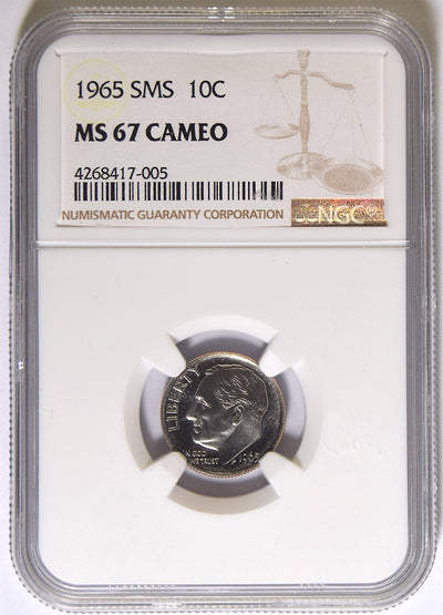 1965 SMS Roosevelt Dime . . . . NGC MS-67 Cameo
