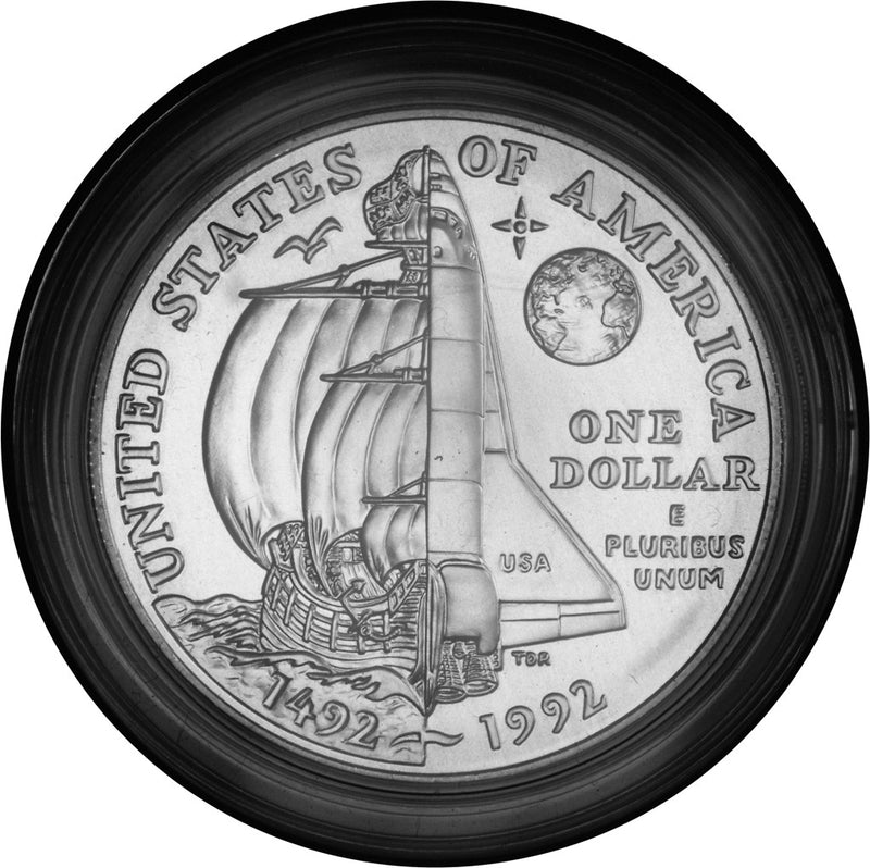 1992-D Columbus Quincentenary Silver Dollar . . . . Gem BU in original U.S. Mint Capsule