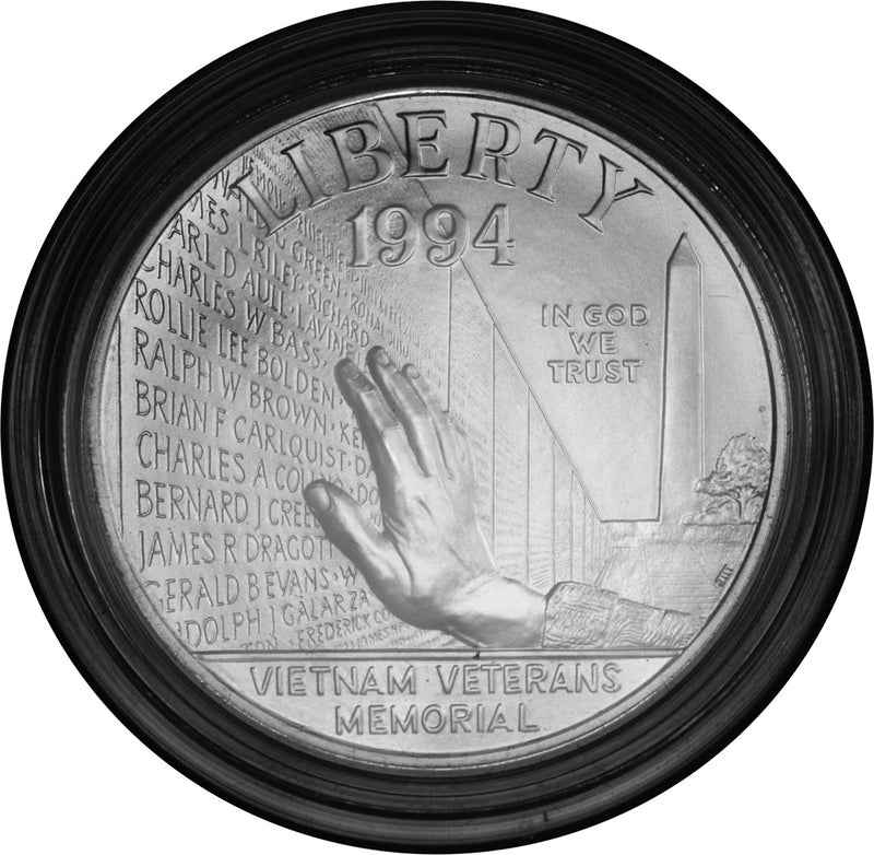 1994-W Vietnam Veterans Memorial Silver Dollar . . . . Gem BU in original U.S. Mint Capsule