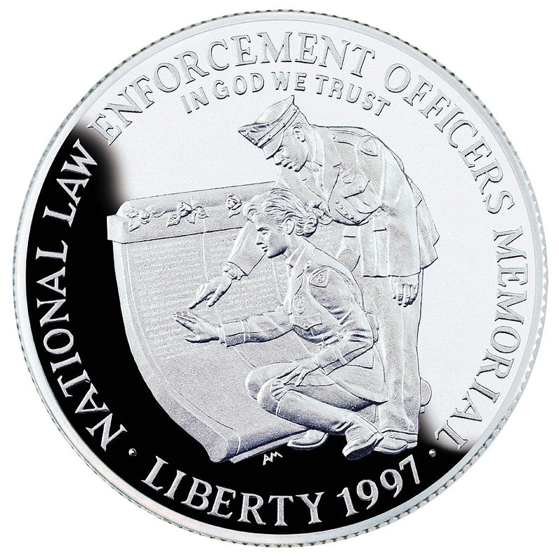1997-P National Law Enforcement Officers Memorial Silver Dollar . . . . Gem Brilliant Proof in original U.S. Mint Capsule
