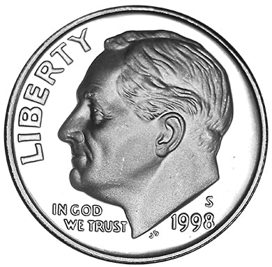1998-S Roosevelt Dime . . . . Gem Brilliant Proof Silver