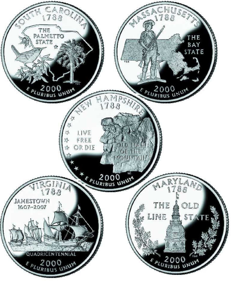All 10 2000-P and D State Quarters . . . . Choice BU