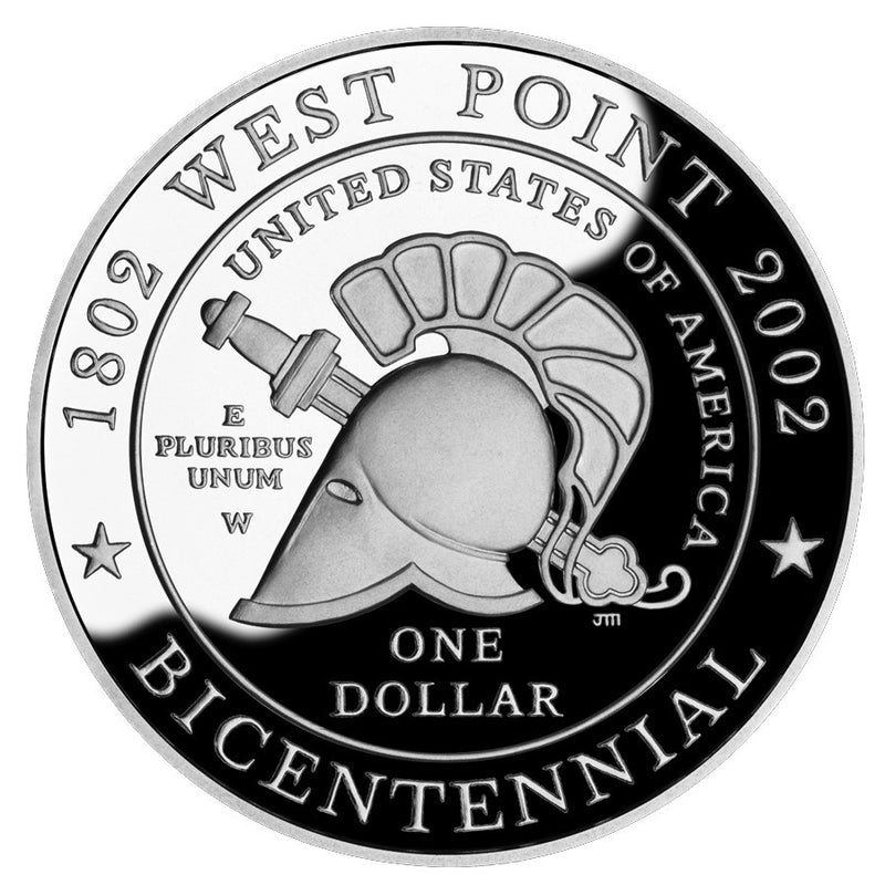 2002-W West Point Bicentennial Silver Dollar . . . . Gem Brilliant Proof in original U.S. Mint Capsule