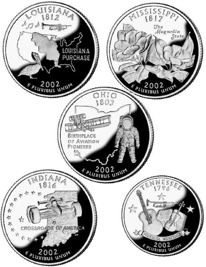 All 10 2002-P and D State Quarters . . . . Choice BU
