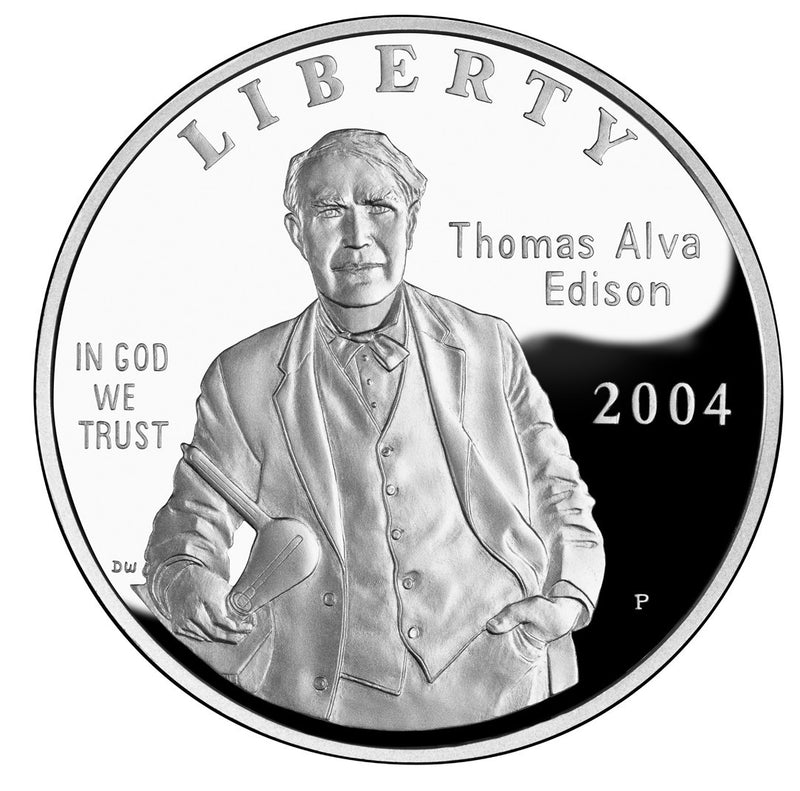2004-P Thomas Alva Edison Silver Dollar . . . . Gem Brilliant Proof in original U.S. Mint Capsule