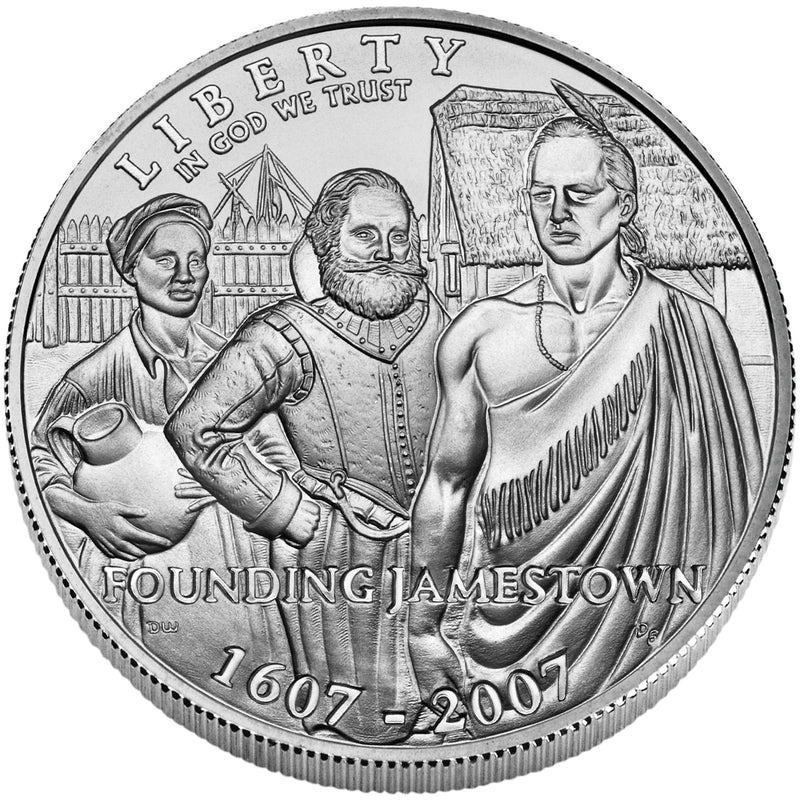 2007-P Jamestown 400th Anniversary Silver Dollar . . . . Gem BU in original U.S. Mint Capsule