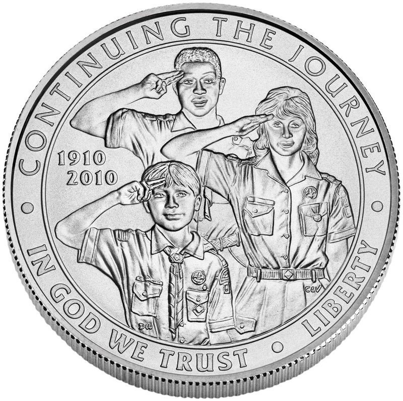 2010-P Boy Scouts of America Centennial Silver Dollar . . . . Gem BU in original U.S. Mint Capsule
