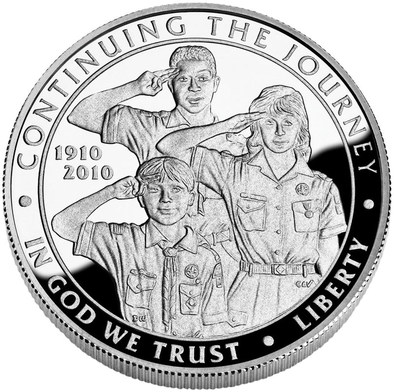 2010-P Boy Scouts of America Centennial Silver Dollar . . . . Gem Brilliant Proof in original U.S. Mint Capsule