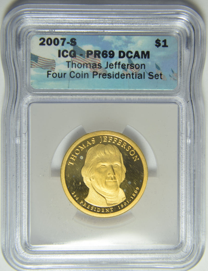 2007-S Thomas Jefferson Presidential Dollar . . . . ICG PF-69 DCAM