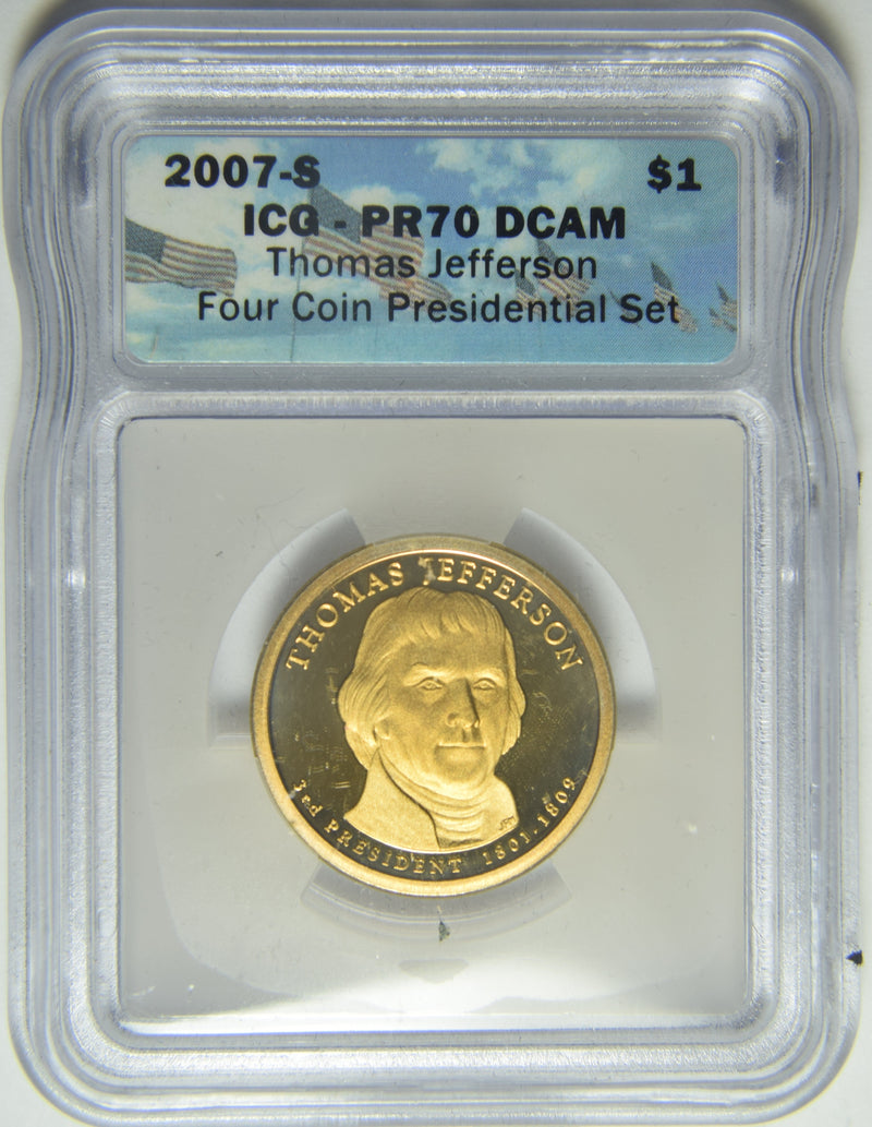 2007-S Thomas Jefferson Presidential Dollar . . . . ICG PF-70 DCAM