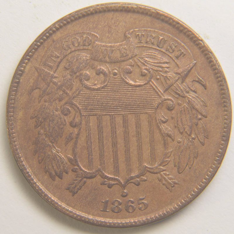 1865 Two Cent Piece . . . . Choice BU Red/Brown